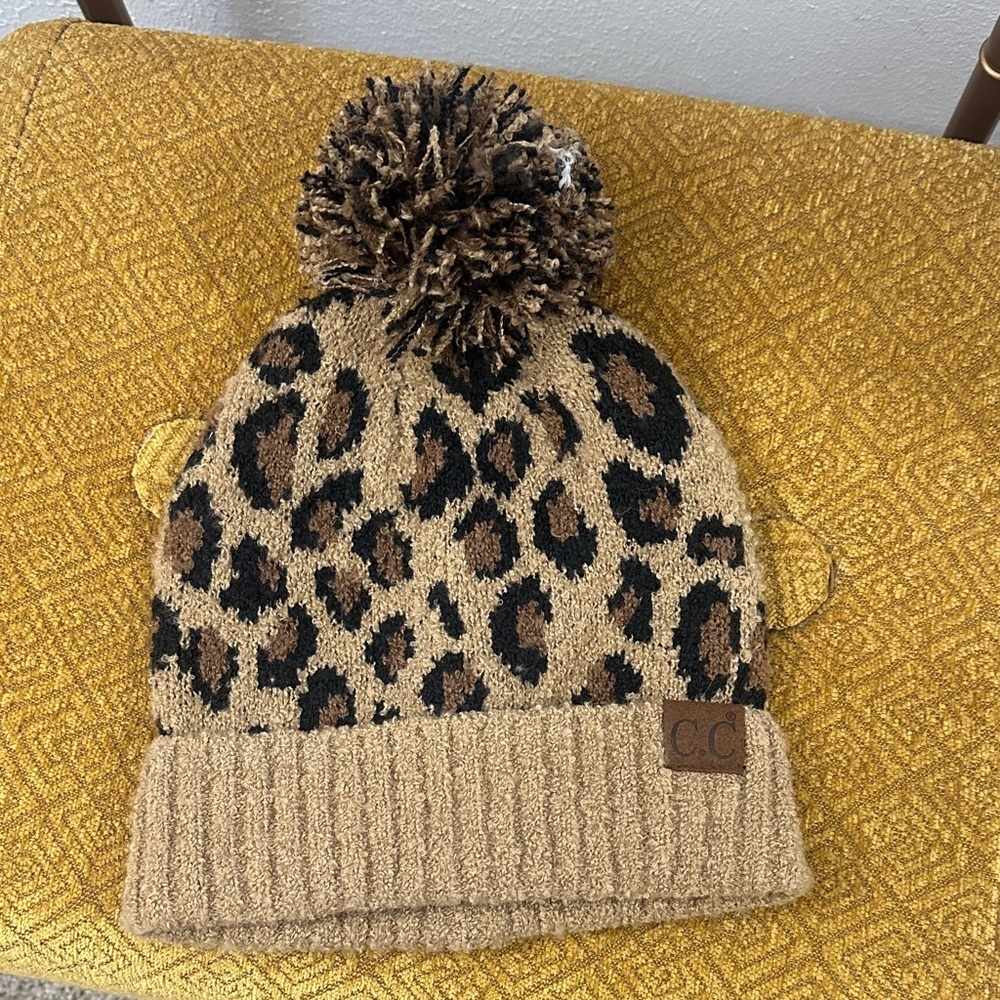 C.C Tan and Brown Leopard Beanie